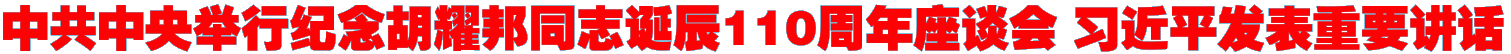 中共中央举行纪念胡耀邦同志诞辰110周年座谈会 习近平发表重要讲话