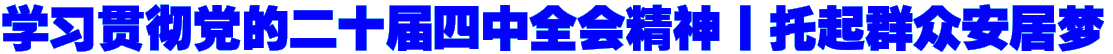 学习贯彻党的二十届四中全会精神丨托起群众安居梦
