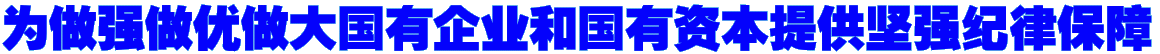 为做强做优做大国有企业和国有资本提供坚强纪律保障